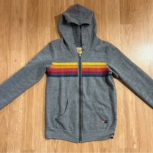 Kid’s Aviator Nation 5-Stripe Hoodie - Missing Hoodie String - Gray - Size 10